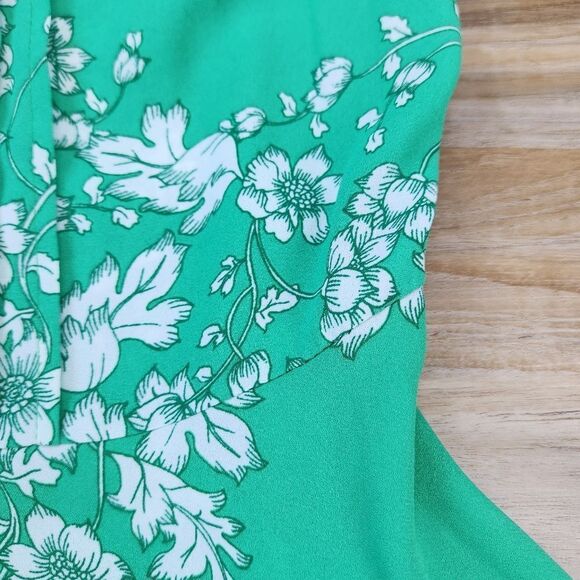 🔸️Nanette Lapore Green Lyst Floral Print Pintuck Sleeveless Dress Size 10 - Picture 11 of 14